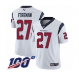 Men's Houston Texans #27 D'Onta Foreman White Vapor Untouchable Limited Player 100th Season Football Jersey