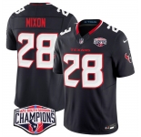 Men's Houston Texans #28 Joe Mixon Navy F.U.S.E. 2024 AFC South Division Champions Vapor Limited Stitched Football Jersey