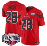 Men's Houston Texans #28 Joe Mixon Red F.U.S.E. 2024 AFC South Division Champions Vapor Limited Stitched Football Jersey