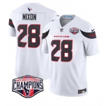 Men's Houston Texans #28 Joe Mixon White F.U.S.E. 2024 AFC South Division Champions Vapor Limited Stitched Football Jersey