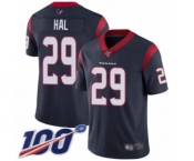 Men's Houston Texans #29 Andre Hal Navy Blue Team Color Vapor Untouchable Limited Player 100th Season Football Jersey