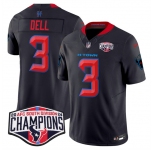 Men's Houston Texans #3 Tank Dell Navy 2nd Alternate F.U.S.E. 2024 AFC South Division Champions Vapor Limited Stitched Football Jersey