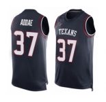 Men's Houston Texans #37 Jahleel Addae Limited Navy Blue Player Name & Number Tank Top Football Jersey