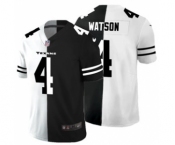 Men's Houston Texans #4 Deshaun Watson Black V White Peace Split Vapor Untouchable Limited Football Jersey