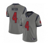 Men's Houston Texans #4 Deshaun Watson Limited Gray Inverted Legend Football Jersey