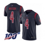 Men's Houston Texans #4 Deshaun Watson Limited Navy Blue Rush Vapor Untouchable 100th Season Football Jersey