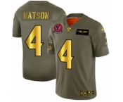 Men's Houston Texans #4 Deshaun Watson Limited Olive Gold 2019 Salute to Service Football Jersey