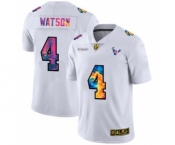 Men's Houston Texans #4 Deshaun Watson White Multi-Color 2020 Football Crucial Catch Limited Football Jersey