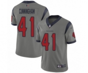 Men's Houston Texans #41 Zach Cunningham Limited Gray Inverted Legend Football Jersey