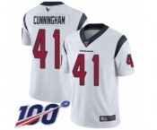 Men's Houston Texans #41 Zach Cunningham White Vapor Untouchable Limited Player 100th Season Football Jersey