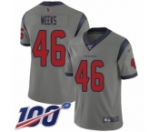 Men's Houston Texans #46 Jon Weeks Limited Gray Inverted Legend 100th Season Football Jersey