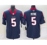 Men's Houston Texans #5 Jalen Pitre Navy Blue 2022 Vapor Untouchable Stitched Nike Limited Jersey