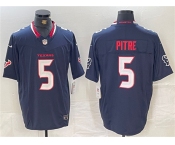 Men's Houston Texans #5 Jalen Pitre Navy F.U.S.E. Vapor Limited Football Stitched Jersey