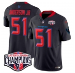 Men's Houston Texans #51 Will Anderson Jr. Navy 2nd Alternate F.U.S.E. 2024 AFC South Division Champions Vapor Limited Stitched Football Jersey