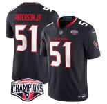 Men's Houston Texans #51 Will Anderson Jr. Navy F.U.S.E. 2024 AFC South Division Champions Vapor Limited Stitched Football Jersey