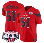 Men's Houston Texans #51 Will Anderson Jr. Red F.U.S.E. 2024 AFC South Division Champions Vapor Limited Stitched Football Jersey