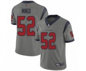 Men's Houston Texans #52 Barkevious Mingo Limited Gray Inverted Legend Football Jersey