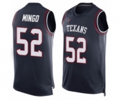 Men's Houston Texans #52 Barkevious Mingo Limited Navy Blue Player Name & Number Tank Top Football Jersey