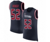 Men's Houston Texans #52 Barkevious Mingo Navy Blue Rush Player Name & Number Tank Top Football Jersey