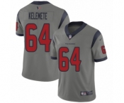 Men's Houston Texans #64 Senio Kelemete Limited Gray Inverted Legend Football Jersey