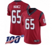 Men's Houston Texans #65 Greg Mancz Red Alternate Vapor Untouchable Limited Player 100th Season Football Jersey