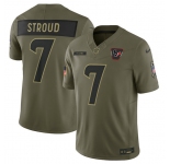 Men's Houston Texans #7 C.J. Stroud Olive 2025 Salute to Service Limited Football Stitched Jersey