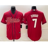 Men's Houston Texans #7 CJ Stroud Red With Patch Cool Base Stitched Baseball Jersey