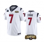 Men's Houston Texans #7 C.J. Stroud White 2023 F.U.S.E. AFC South Champions Patch And 1-Star C Patch Vapor Untouchable Limited Football Stitched Jersey