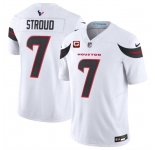 Men's Houston Texans #7 C.J. Stroud White 2024 Vapor F.U.S.E. With 2-Star C Patch Limited Stitched Jersey