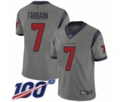 Men's Houston Texans #7 Ka'imi Fairbairn Limited Gray Inverted Legend 100th Season Football Jersey