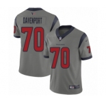 Men's Houston Texans #70 Julien Davenport Limited Gray Inverted Legend Football Jersey