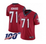 Men's Houston Texans #71 Tytus Howard Red Alternate Vapor Untouchable Limited Player 100th Season Football Jersey
