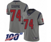 Men's Houston Texans #74 Max Scharping Limited Gray Inverted Legend 100th Season Football Jersey