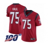 Men's Houston Texans #75 Matt Kalil Red Alternate Vapor Untouchable Limited Player 100th Season Football Jersey
