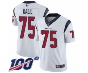 Men's Houston Texans #75 Matt Kalil White Vapor Untouchable Limited Player 100th Season Football Jersey