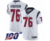 Men's Houston Texans #76 Seantrel Henderson White Vapor Untouchable Limited Player 100th Season Football Jersey