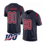 Men's Houston Texans #80 Andre Johnson Limited Navy Blue Rush Vapor Untouchable 100th Season Football Jersey