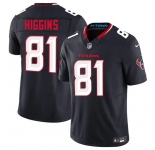 Men's Houston Texans #81 Jayden Higgins Navy 2025 Draft Vapor F.U.S.E. Limited Football Stitched Jersey
