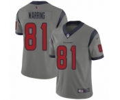 Men's Houston Texans #81 Kahale Warring Limited Gray Inverted Legend Football Jersey