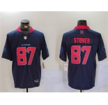 Men's Houston Texans #87 Cade Stover Navy 2nd Alternate F.U.S.E. Vapor Limited Football Stitched Jersey