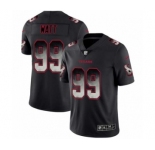 Men's Houston Texans #99 J.J. Watt Black Smoke Fashion Limited Jersey
