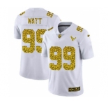 Men's Houston Texans #99 J.J. Watt Flocked Leopard Print Vapor Limited Football Jersey White