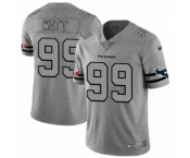 Men's Houston Texans #99 J.J. Watt Limited Gray Team Logo Gridiron Football Jersey