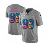 Men's Houston Texans #99 J.J. Watt Multi-Color Greyheather 2020 Crucial Catch Football Jersey
