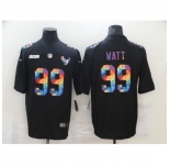 Men's Houston Texans #99 J.J. Watt Rainbow Version Nike Limited Jersey