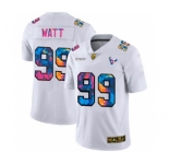 Men's Houston Texans #99 J.J. Watt White Multi-Color 2020 Football Crucial Catch Limited Football Jersey