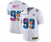 Men's Houston Texans #99 J.J. Watt White Multi-Color 2020 Football Crucial Catch Limited Football Jersey