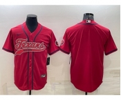 Men's Houston Texans Blank Red With Patch Cool Base Stitched Baseball Jersey