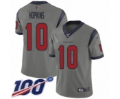 Men's Nike Houston Texans #10 DeAndre Hopkins Limited Gray Inverted Legend 100th Season NFL Jersey