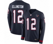 Men's Nike Houston Texans #12 Bruce Ellington Limited Navy Blue Therma Long Sleeve NFL Jersey
